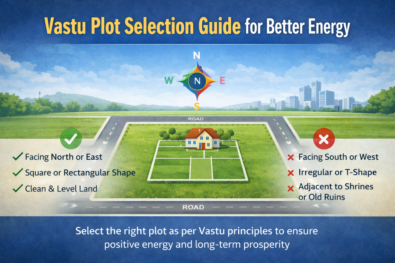 Vastu tips for plot selection with direction and layout